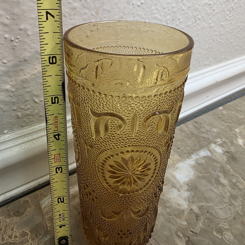 5pc Vintage Brockway American Concord Amber Glass Set - Goblets & Tumblers - Picture 10 of 12